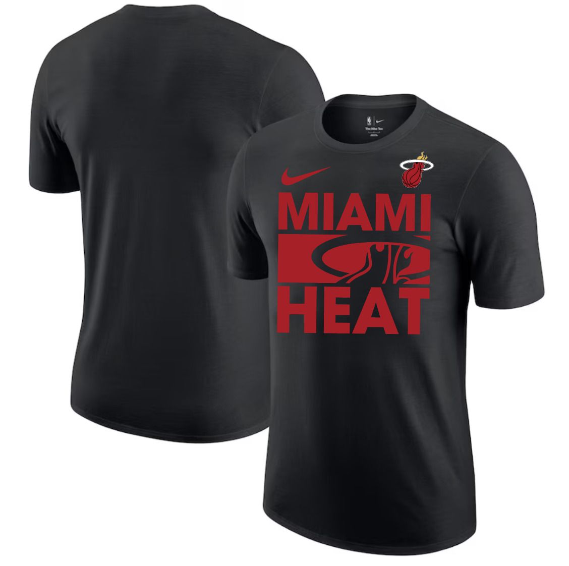 Men 2025 NBA Miami Heat Black Nike T shirts style 1->nba t-shirts->Sports Accessory